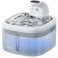 Woqucute Wireless Cat Water Fountain 3.5L/118oz Battery Operated Cat Fountain with Stainless Steel Lid Automatic Cat Water Dispenser with Quiet Pump Pet Drinking Fountain for Cats Dogs